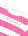 U.S. Polo Assn. Kids Girls Striped Fit And Flare Dress