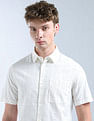 Flying Machine Textured Pattern Regular Fit Shirt