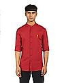 U.S. Polo Assn. Mandarin Collar Solid Casual Shirt