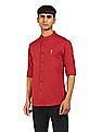 U.S. Polo Assn. Mandarin Collar Solid Casual Shirt