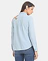 U.S. Polo Assn. Women Roll Up Sleeve Spread Collar Embroidered Shirt