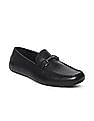 Calvin Klein Men Black Horsebit Leather Loafers