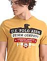 U.S. Polo Assn. Denim Co. Yellow Brand Print Cotton T-Shirt