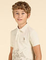 U.S. Polo Assn. Kids Boys Graphic Printed Regular Fit Polo Shirt