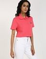 Tommy Hilfiger Solid Cropped-Fit Cotton Polo T-Shirt