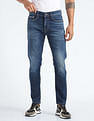 Flying Machine Slash Slim Tapered Fit Whiskered Jeans