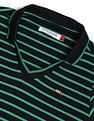 U.S. Polo Assn. Women Horizontal Stripe Ribbed Polo Shirt