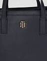 Tommy Hilfiger Solid Blue Cotton Handbags
