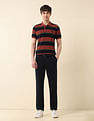 U.S. Polo Assn. Horizontal Striped Gold Cup Polo Shirt