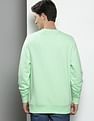 Tommy Hilfiger Men Green Graphic Print Crew Neck Sweatshirt