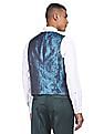 AD by Arvind Tailored Regular Fit Patterned Three Piece Suit