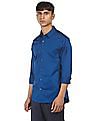 Calvin Klein Men Blue Spread Collar Solid Casual Shirt