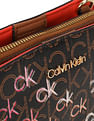 Calvin Klein Jeans Women Brown Monogram Lucy Crossbody Bag