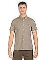 Tommy Hilfiger Men Yellow Slim Fit Check Casual Shirt