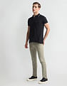 Arrow Sports Cotton Linen Mid Rise Trousers