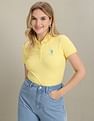 U.S. Polo Assn. Women Typographic Print Pique Polo Shirt