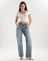 Calvin Klein Jeans Mid-Wash Straight-Fit High Rise Jeans