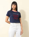 U.S. Polo Assn. Women Regular Fit Brand Printed T-Shirt