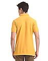 U.S. Polo Assn. Yellow Button Down Collar Pique Polo Shirt