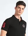 Flying Machine Logo Applique Pique Polo Shirt