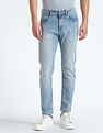 Flying Machine Stone Wash Slash Slim Tapered Fit Jeans