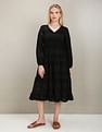 U.S. Polo Assn. Women V-Neck Schiffli Midi Dress