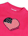 U.S. Polo Assn. Kids Girls Regular Fit Graphic Printed Sweater