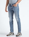 Flying Machine Mid Rise Slash Slim Tapered Jeans