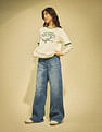 Flying Machine Women K-Street X High Rise Baggy Fit Tinted Jeans