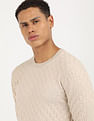 Calvin Klein Jeans Basket Weave Cotton Textured Sweater