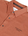 Calvin Klein Jeans Men Brick Red Slim Fit Pure Cotton Solid Casual Shirt