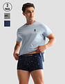 USPA Innerwear Anti Microbial Printed OET14 Trunks - Pack Of 3