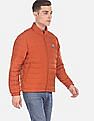 U.S. Polo Assn. Men Orange Zip Up Quilted Jacket