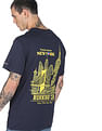 Tommy Hilfiger Men Navy Running Club Graphic Print Recycled Cotton T-Shirt