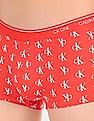 Calvin Klein Underwear Men Red CK One Allover Monogram Print Stretch Trunks