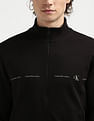 Calvin Klein Logo Repeat Zip Through Sweatshirt