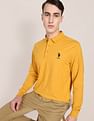U.S. Polo Assn. Heathered Long Sleeve Polo Shirt