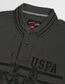 U.S. Polo Assn. Denim Co. Typographic Print Pique Polo Shirt