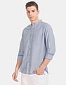 Flying Machine Vertical Stripe Cotton Linen Shirt