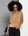 Calvin Klein Ribbed Hem Cap Sleeve Top