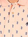 Aeropostale Men Light Pink Cotton Printed Polo Shirt