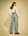 Flying Machine Women K-Street X Baggy Balloon Fit Belt Tie Up Jeans