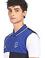 AD by Arvind Cotton Panelled Colour Block Polo Shirt