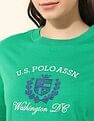 U.S. Polo Assn. Women Boxy Fit Brand Printed T-Shirt