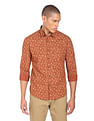 Flying Machine Abstract Print Cotton Shirt
