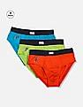 USPA Innerwear Boys Solid Cotton Spandex IKBA Briefs - Pack Of 3