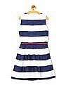 U.S. Polo Assn. Kids Cotton Striped Fit And Flare Dress