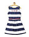 U.S. Polo Assn. Kids Cotton Striped Fit And Flare Dress