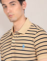 U.S. Polo Assn. Ribbed Collar Striped Polo Shirt