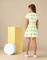 U.S. Polo Assn. Kids Girls Striped Fit And Flare Dress